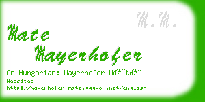 mate mayerhofer business card